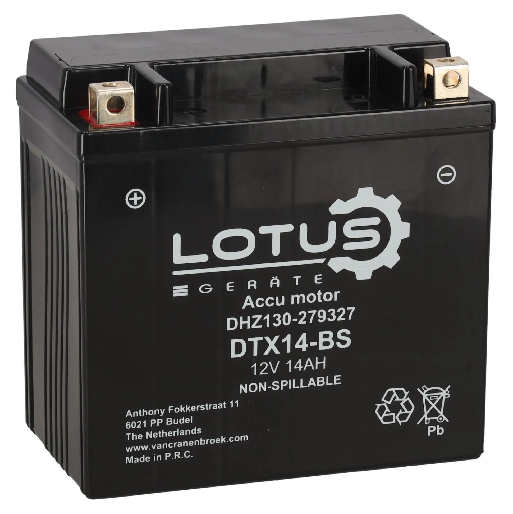 Accu motor 12V 14Ah DTX14-BS V2 Lotus
