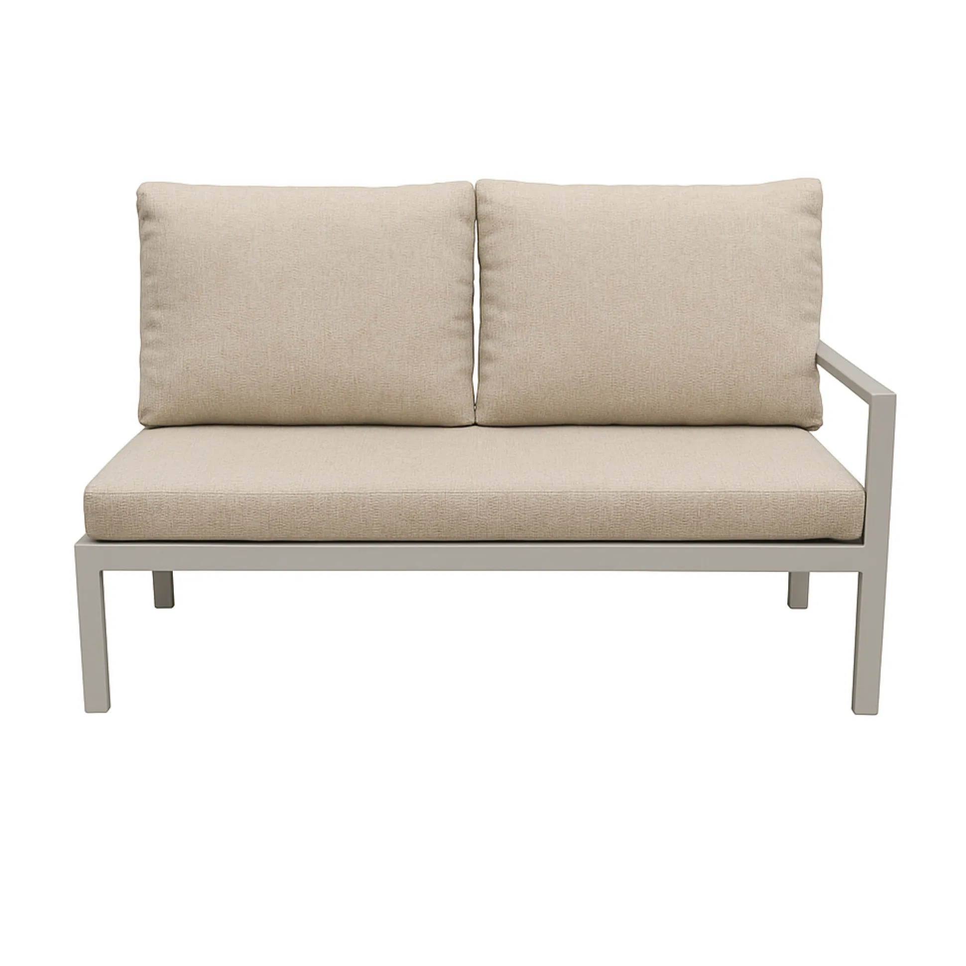 Bank 2-zit links Brozzi milky grey met kussens