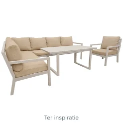 Bank 2-zit links Brozzi milky grey met kussens