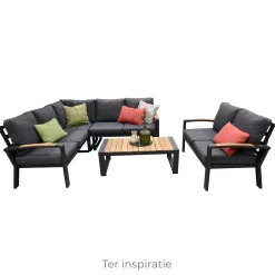 Bank 2-zit rechts Foxton Antraciet Bois le Duc