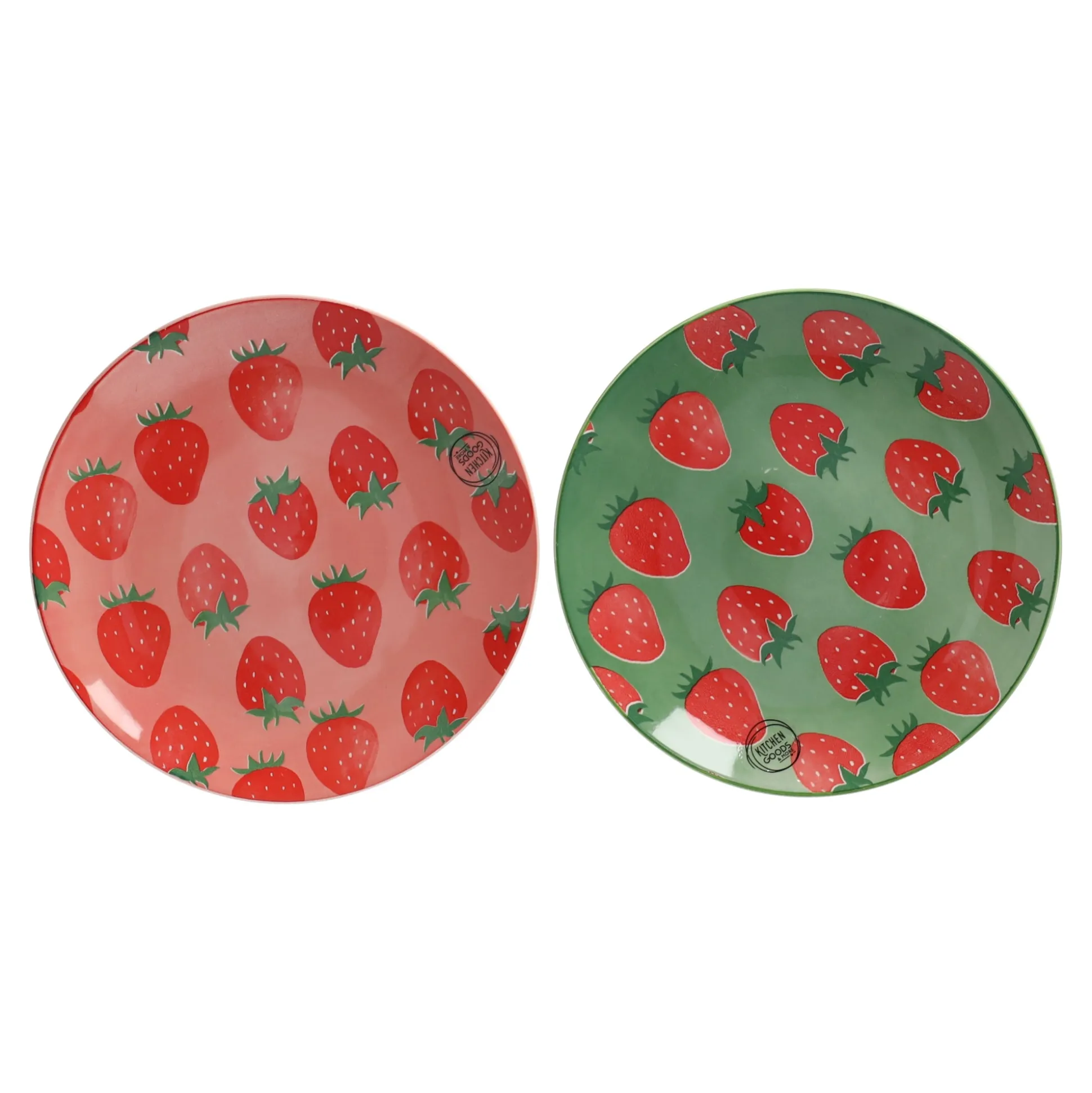 Bord aardbei 21 cm 2 assorti