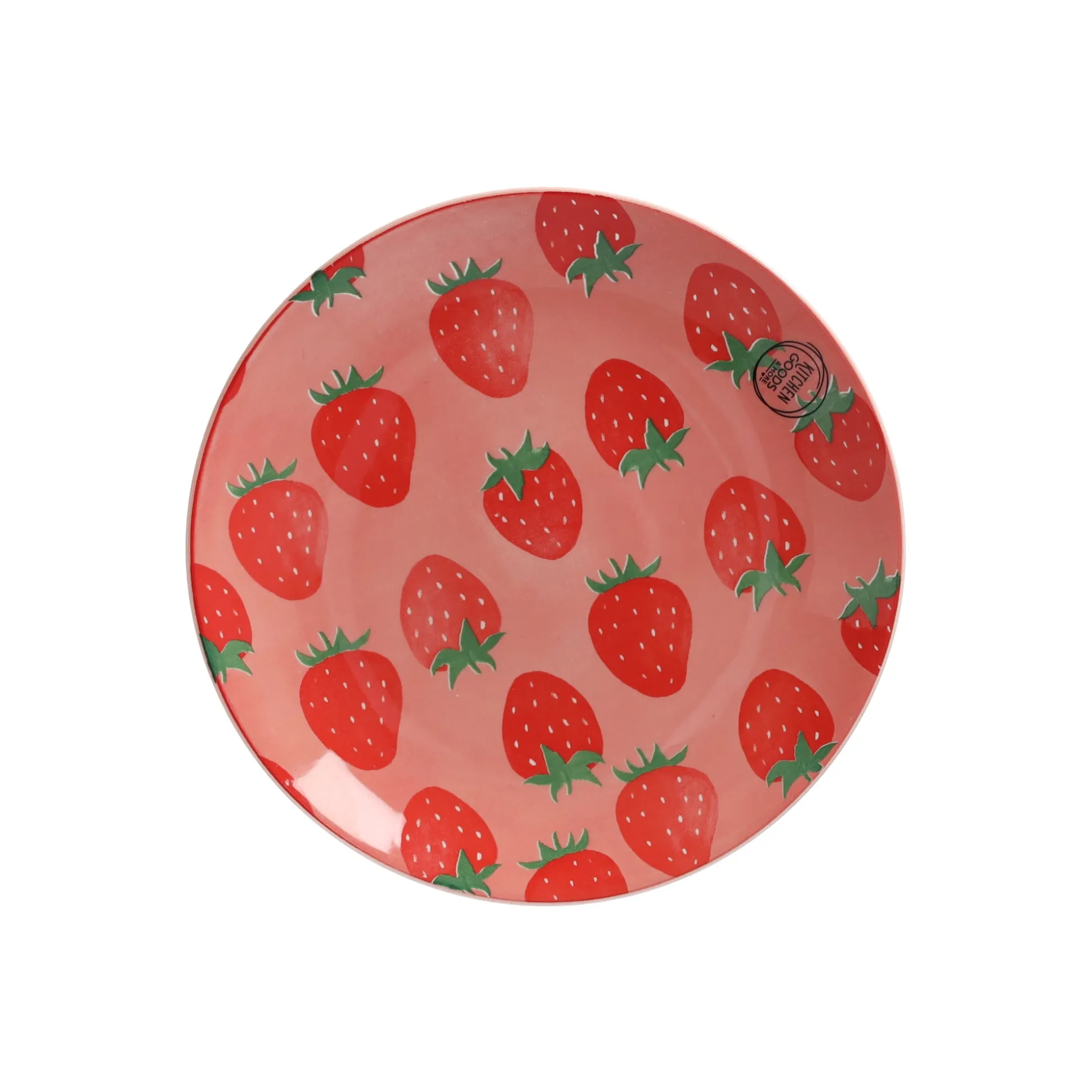 Bord aardbei 21 cm 2 assorti