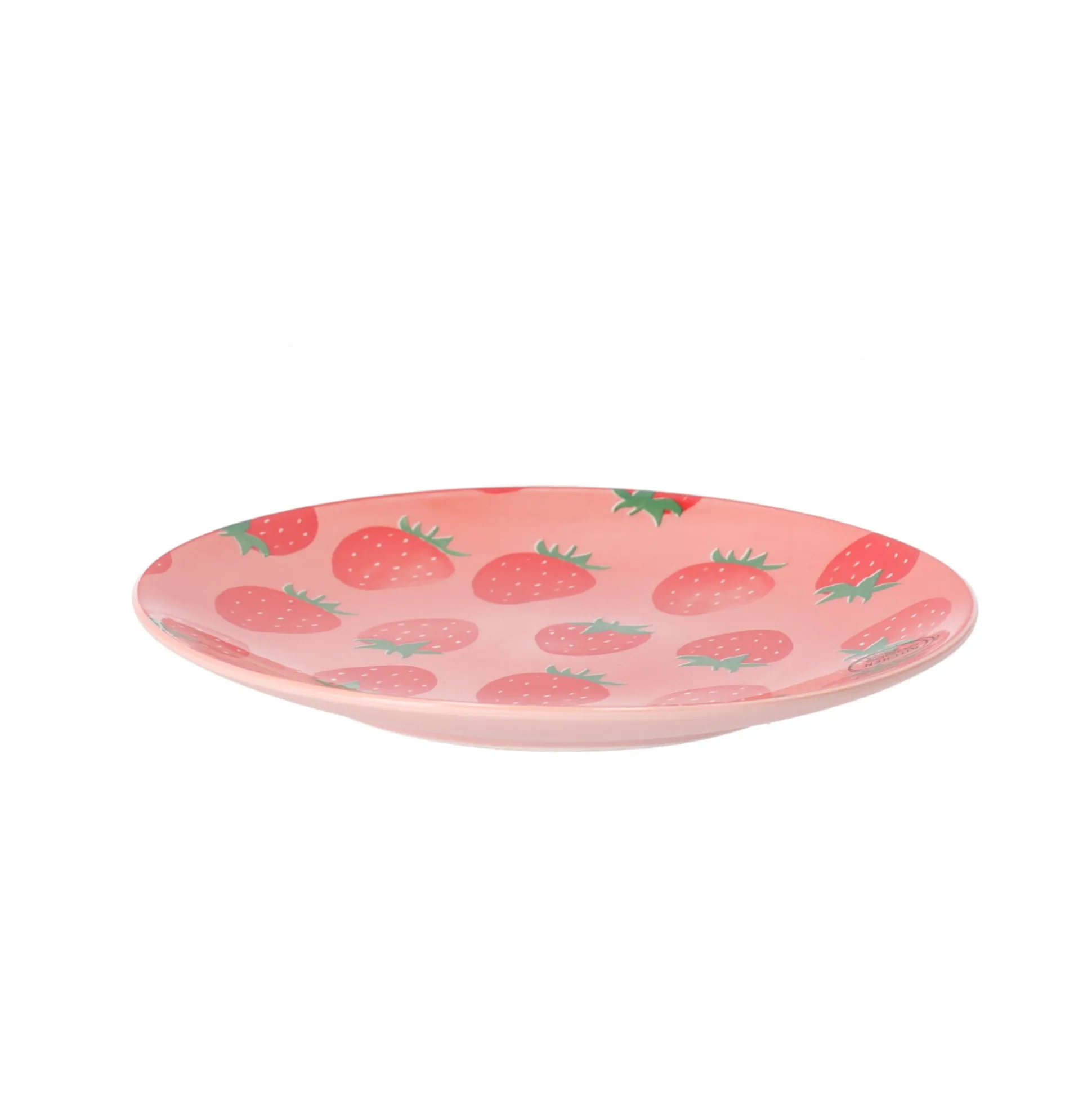 Bord aardbei 21 cm 2 assorti