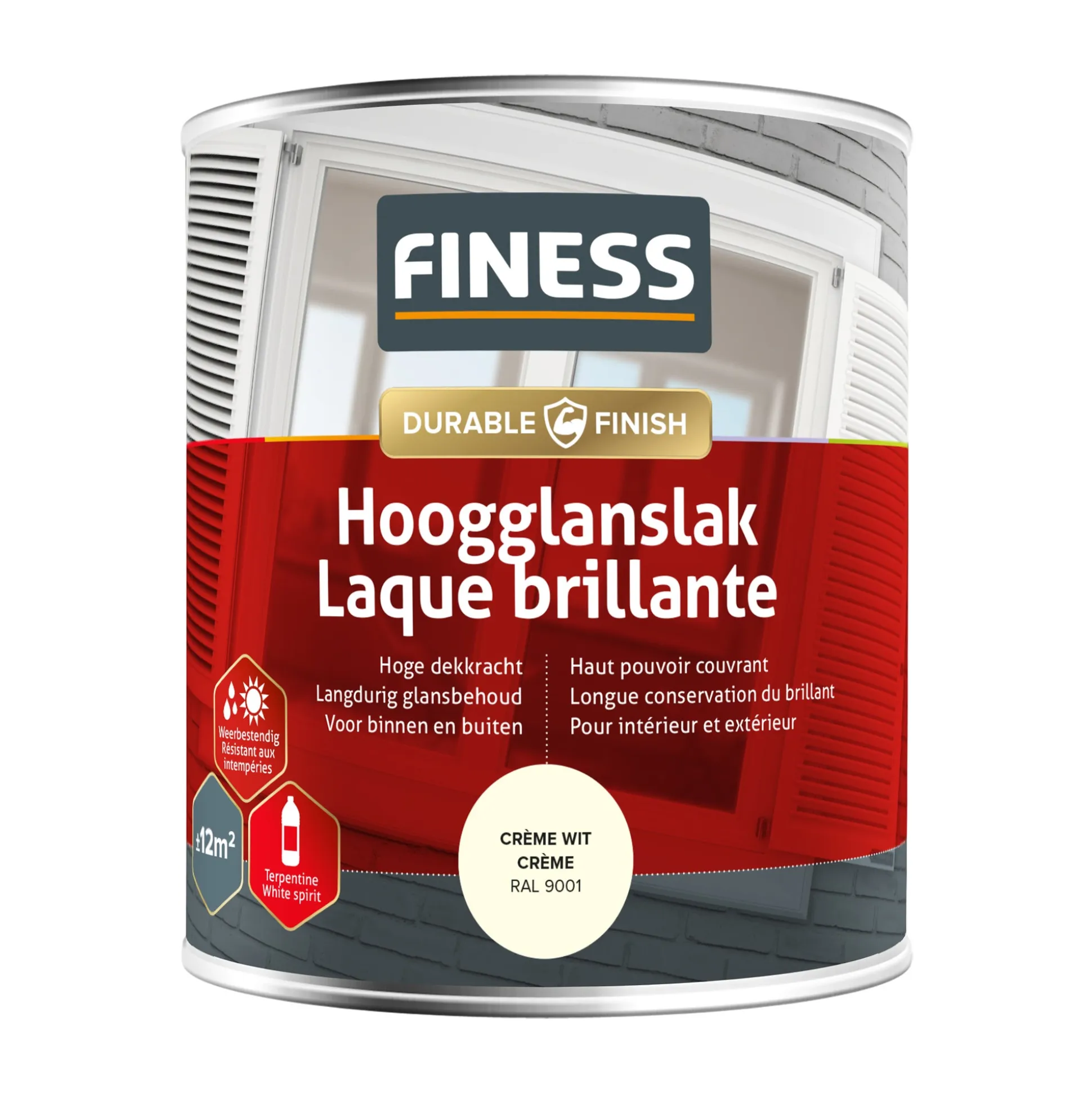 Hoogglans crème wit 750ml 14204 Finess