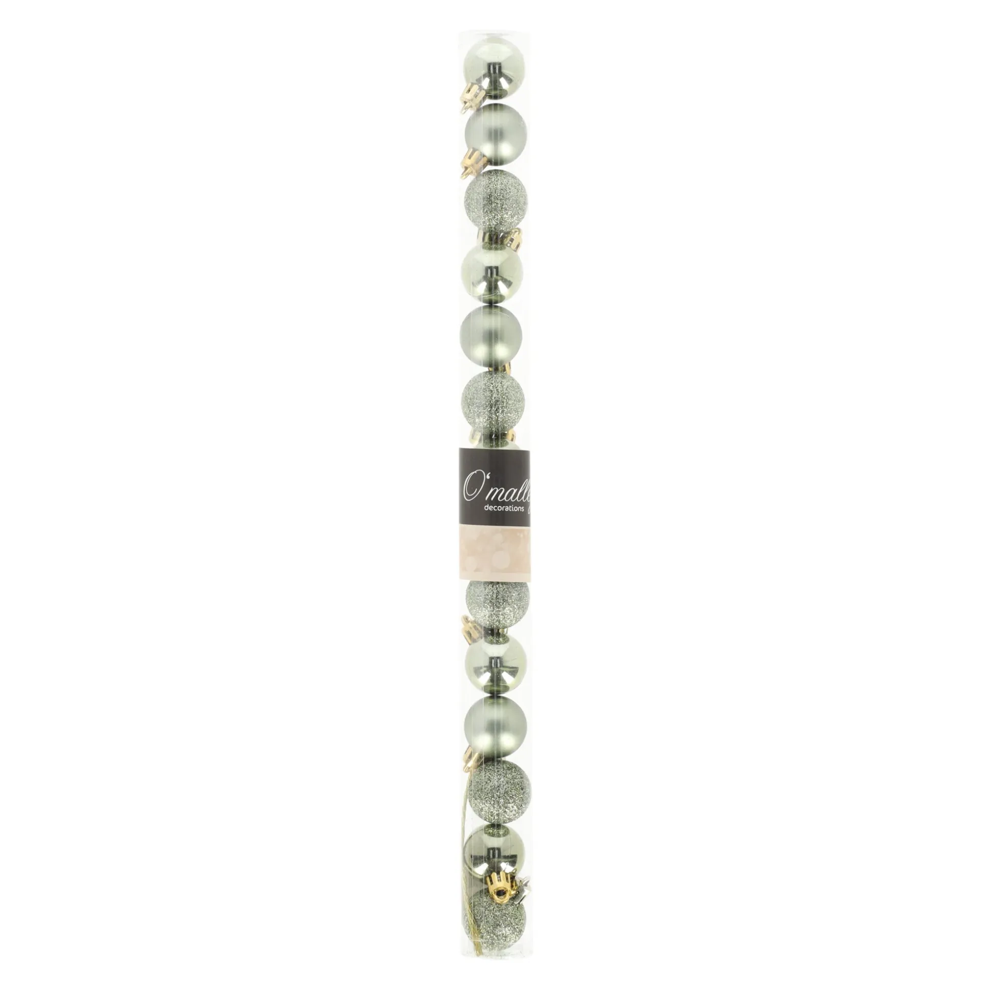 Kerstbal 3 cm mix tube 14st. rosemary green