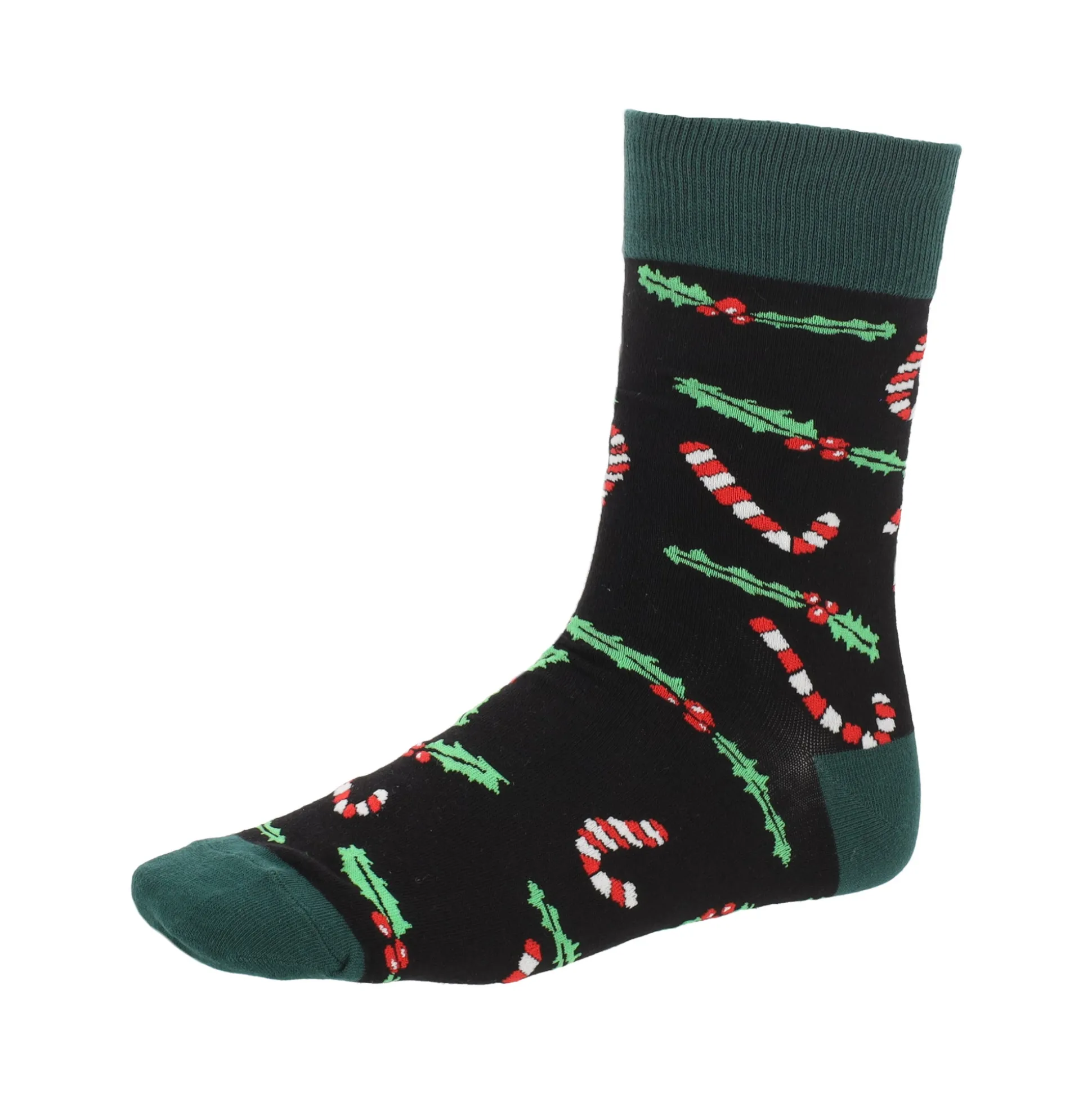 Kerstsok candycane groen 39-43