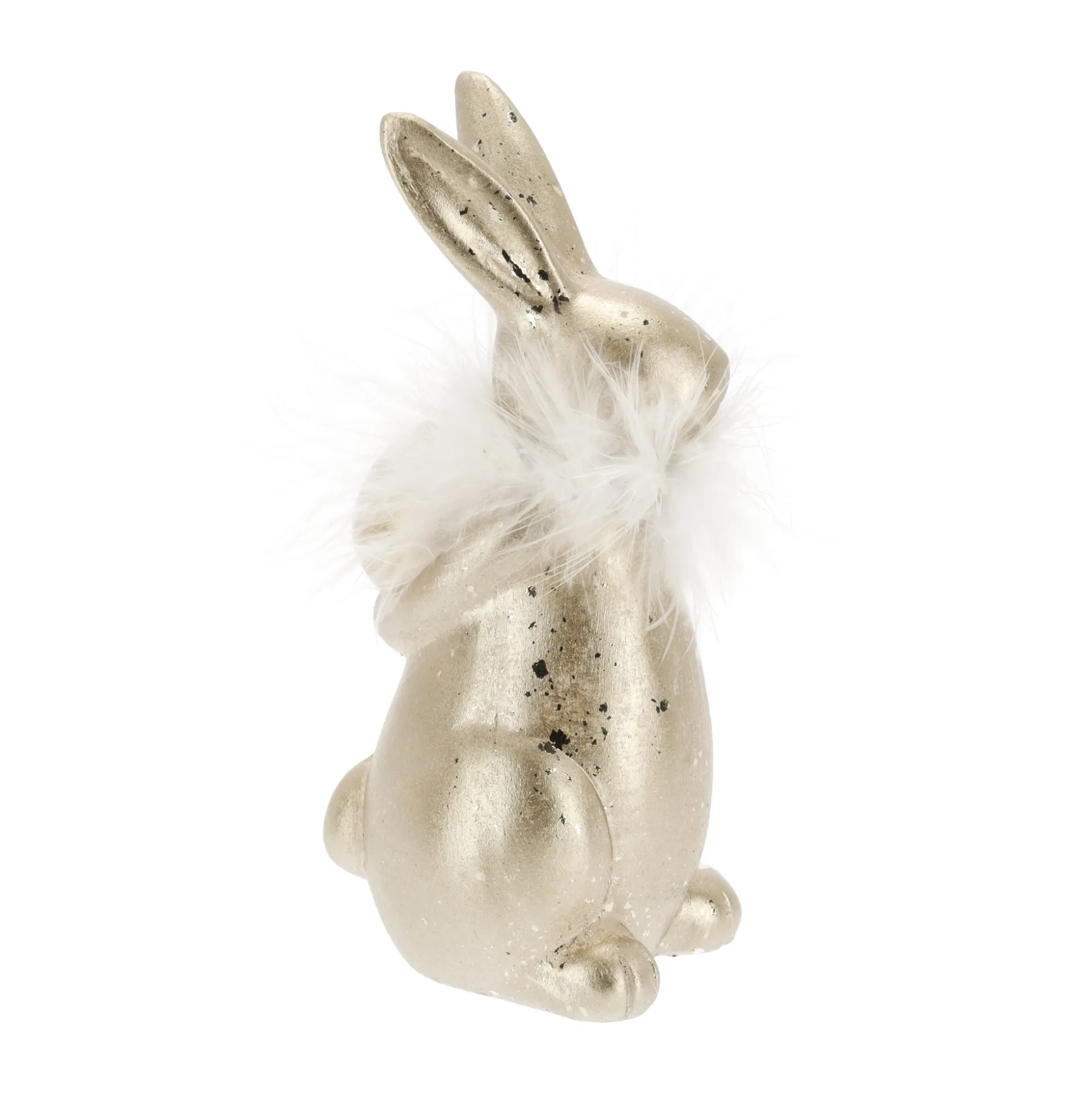 Konijn met ei 16cm goud
