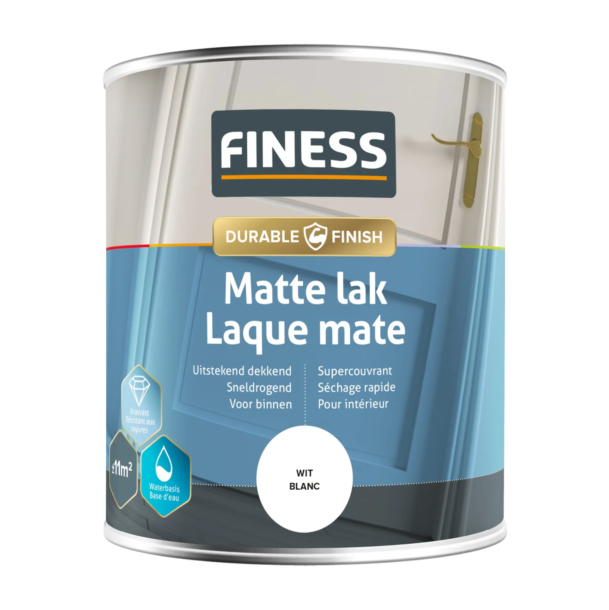 Lak waterb mat wit 1410 750ml