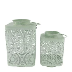 Lantaarn metaal groen 16x16x25