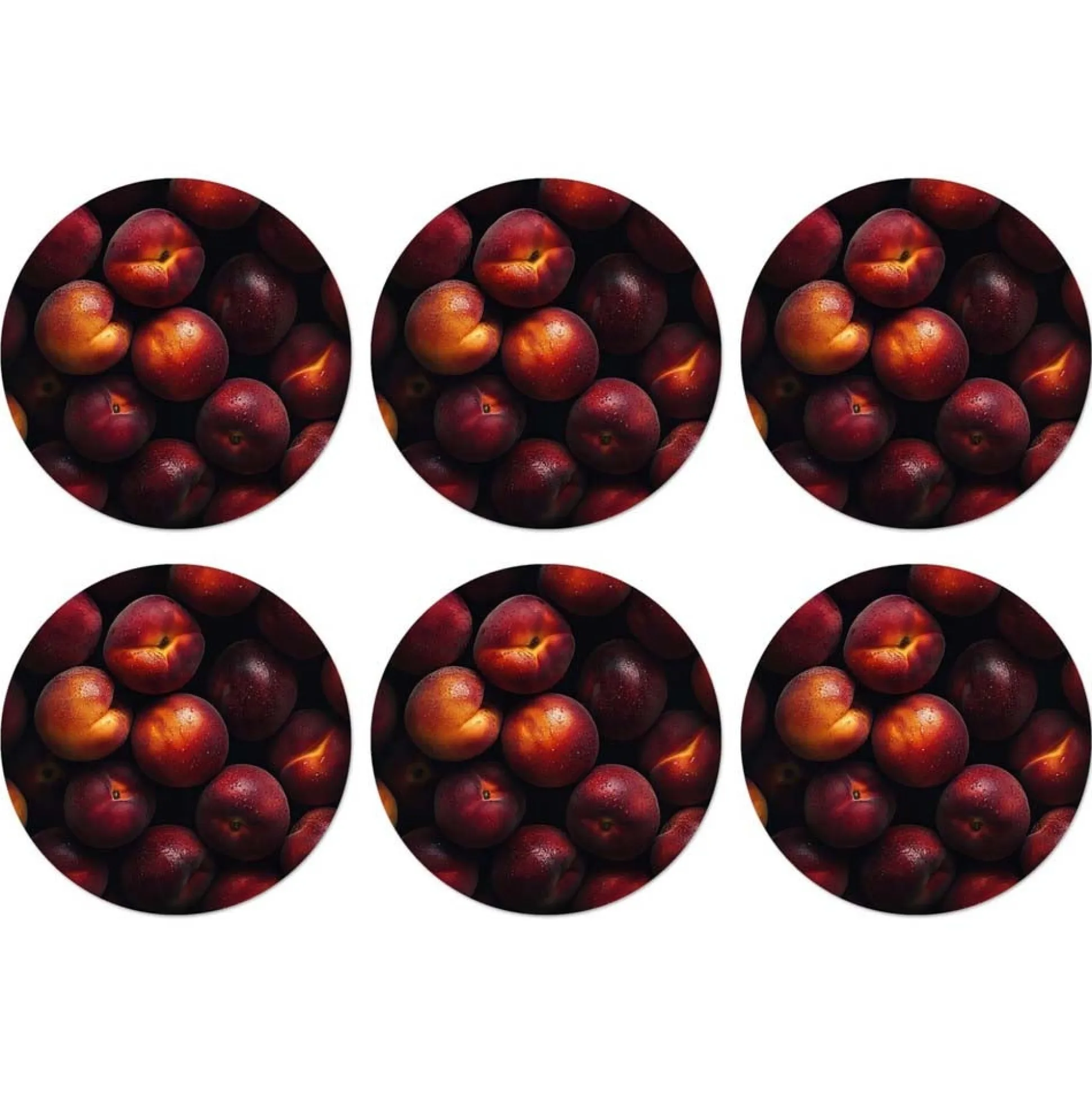 Onderzetter rond fruit 10 cm 6 assorti