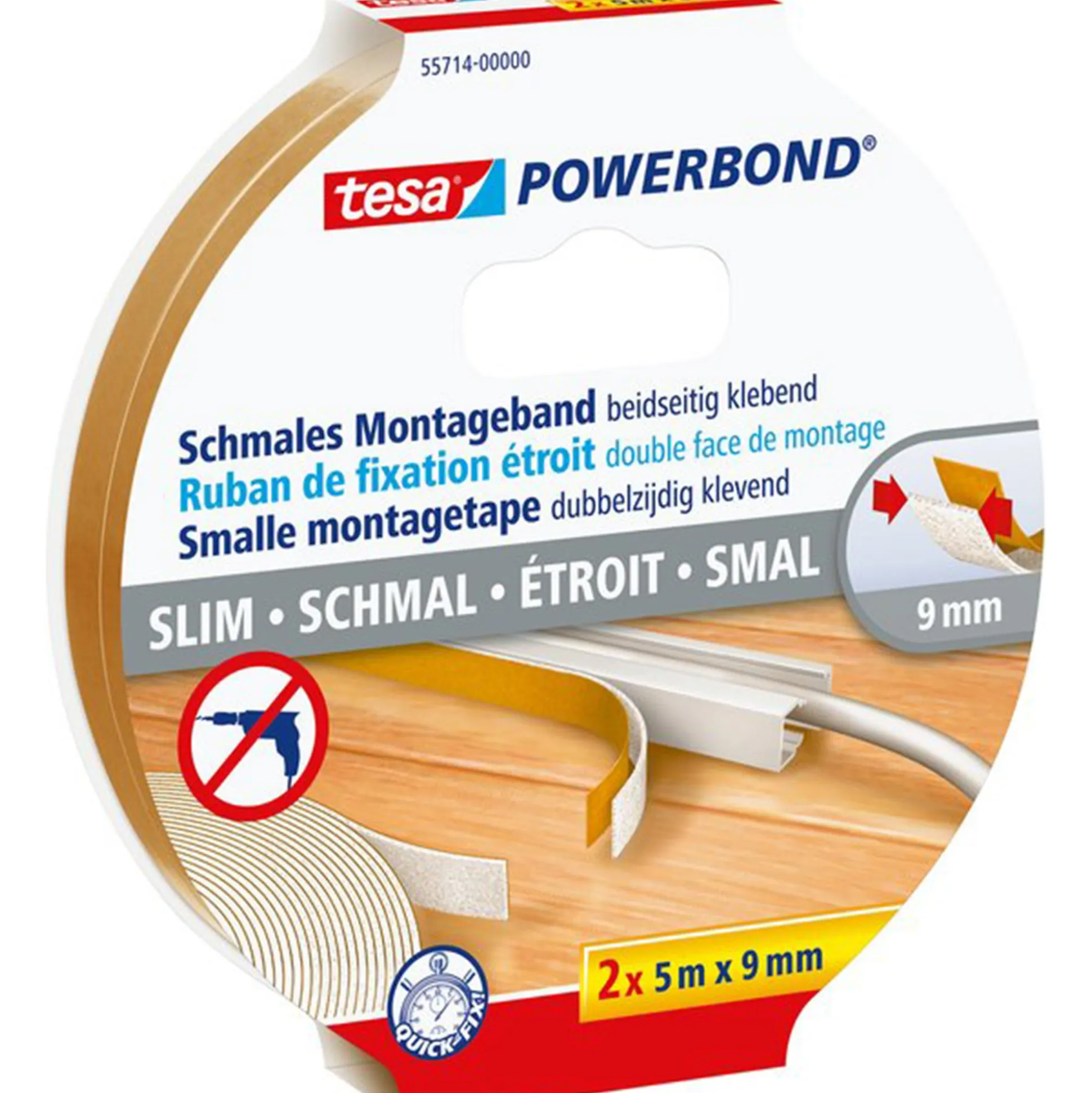 Tape montage smal 9mmx5M 2st