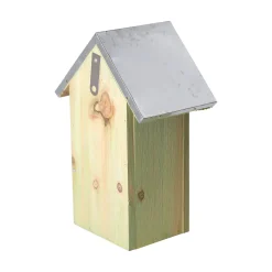 Vogelhuis + zink 18x12x2cm groen