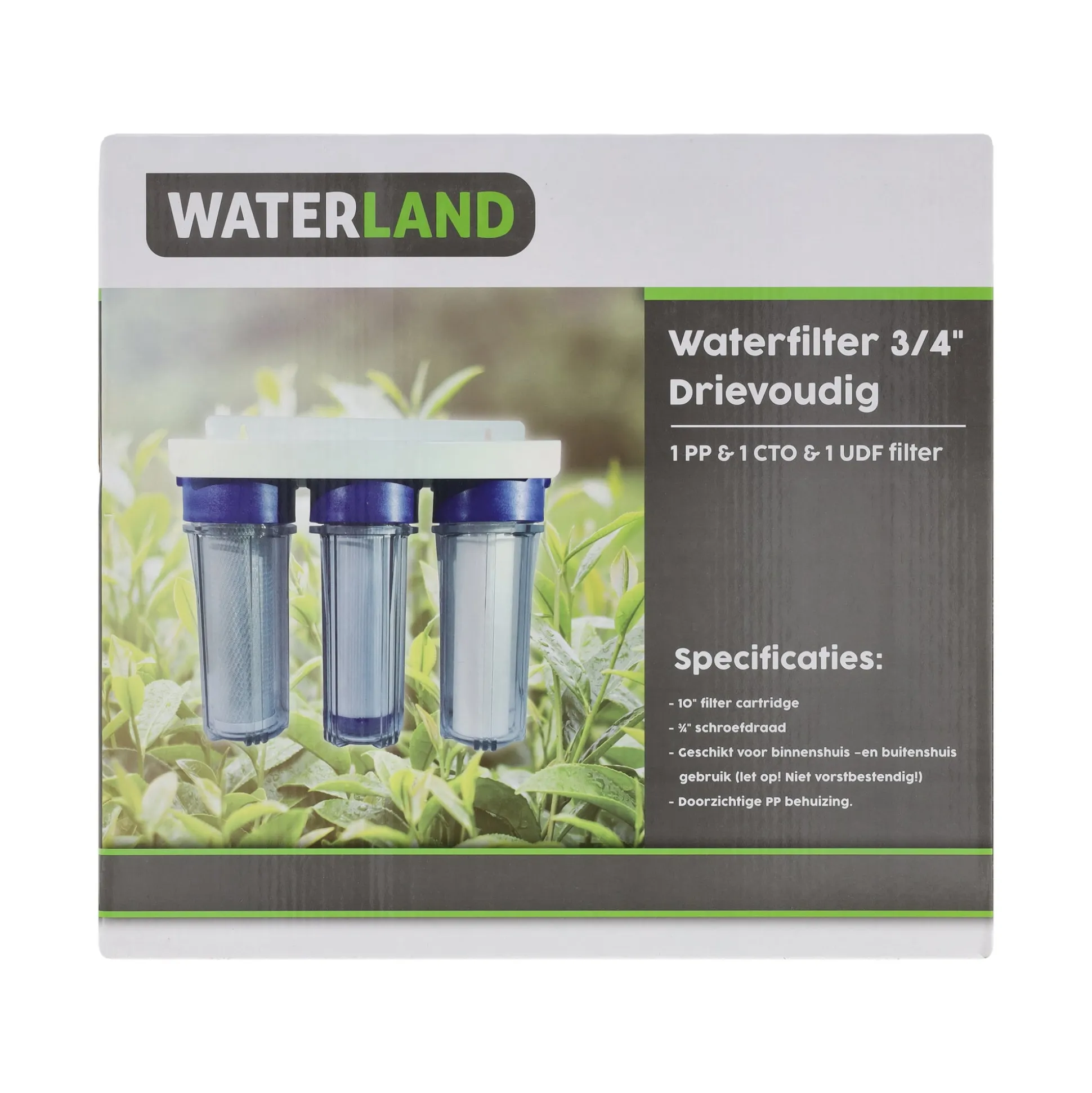 Waterfilter 3/4" drievoudig Waterland